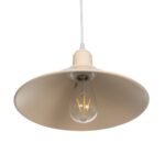 GLOBOSTAR® FERRO 203-0086 Μοντέρνο Κρεμαστό Φωτιστικό Οροφής με Ντουί 1 x E27 AC 220-240V IP20 - Μπεζ - Μ30 x Π30 x Υ15cm - Image 6