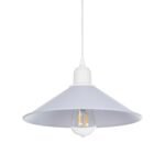 GLOBOSTAR® FERRO 203-0087 Μοντέρνο Κρεμαστό Φωτιστικό Οροφής με Ντουί 1 x E27 AC 220-240V IP20 - Λευκό - Μ30 x Π30 x Υ15cm