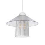 GLOBOSTAR® PROMO 203-0088 Μοντέρνο Κρεμαστό Φωτιστικό Οροφής με Ντουί 1 x E27 AC 220-240V IP20 - Λευκό - Μ25.5 x Π25.5 x Υ20cm