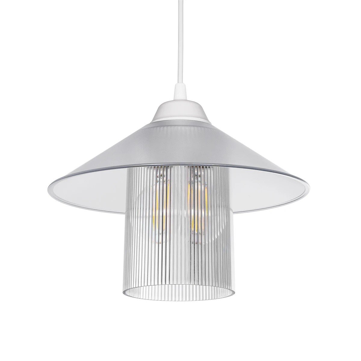 203_0088_0 GLOBOSTAR® PROMO 203-0088 Μοντέρνο Κρεμαστό Φωτιστικό Οροφής με Ντουί 1 x E27 AC 220-240V IP20 - Λευκό - Μ25.5 x Π25.5 x Υ20cm - Image 1