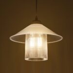 GLOBOSTAR® PROMO 203-0088 Μοντέρνο Κρεμαστό Φωτιστικό Οροφής με Ντουί 1 x E27 AC 220-240V IP20 - Λευκό - Μ25.5 x Π25.5 x Υ20cm - Image 3