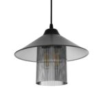 GLOBOSTAR® PROMO 203-0089 Μοντέρνο Κρεμαστό Φωτιστικό Οροφής με Ντουί 1 x E27 AC 220-240V IP20 - Μαύρο & Μαύρο Φιμέ - Μ25.5 x Π25.5 x Υ20cm