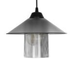 GLOBOSTAR® PROMO 203-0089 Μοντέρνο Κρεμαστό Φωτιστικό Οροφής με Ντουί 1 x E27 AC 220-240V IP20 - Μαύρο & Μαύρο Φιμέ - Μ25.5 x Π25.5 x Υ20cm - Image 5