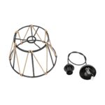GLOBOSTAR® JUTE 203-0090 Μοντέρνο Κρεμαστό Φωτιστικό Οροφής με Ντουί 1 x E27 AC 220-240V IP20 - Μαύρο & Μπεζ - Μ30 x Π30 x Υ23cm - Image 11