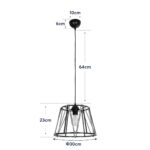 GLOBOSTAR® JUTE 203-0090 Μοντέρνο Κρεμαστό Φωτιστικό Οροφής με Ντουί 1 x E27 AC 220-240V IP20 - Μαύρο & Μπεζ - Μ30 x Π30 x Υ23cm - Image 12