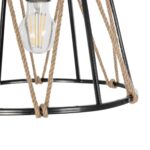GLOBOSTAR® JUTE 203-0090 Μοντέρνο Κρεμαστό Φωτιστικό Οροφής με Ντουί 1 x E27 AC 220-240V IP20 - Μαύρο & Μπεζ - Μ30 x Π30 x Υ23cm - Image 8