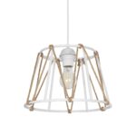 GLOBOSTAR® JUTE 203-0091 Μοντέρνο Κρεμαστό Φωτιστικό Οροφής με Ντουί 1 x E27 AC 220-240V IP20 - Λευκό & Μπεζ - Μ30 x Π30 x Υ23cm