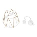 GLOBOSTAR® JUTE 203-0091 Μοντέρνο Κρεμαστό Φωτιστικό Οροφής με Ντουί 1 x E27 AC 220-240V IP20 - Λευκό & Μπεζ - Μ30 x Π30 x Υ23cm - Image 11