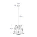 GLOBOSTAR® JUTE 203-0091 Μοντέρνο Κρεμαστό Φωτιστικό Οροφής με Ντουί 1 x E27 AC 220-240V IP20 - Λευκό & Μπεζ - Μ30 x Π30 x Υ23cm - Image 12