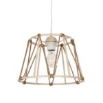 GLOBOSTAR® JUTE 203-0092 Μοντέρνο Κρεμαστό Φωτιστικό Οροφής με Ντουί 1 x E27 AC 220-240V IP20 - Μπεζ - Μ30 x Π30 x Υ23cm