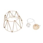 GLOBOSTAR® JUTE 203-0092 Μοντέρνο Κρεμαστό Φωτιστικό Οροφής με Ντουί 1 x E27 AC 220-240V IP20 - Μπεζ - Μ30 x Π30 x Υ23cm - Image 11