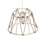 GLOBOSTAR® JUTE 203-0092 Μοντέρνο Κρεμαστό Φωτιστικό Οροφής με Ντουί 1 x E27 AC 220-240V IP20 - Μπεζ - Μ30 x Π30 x Υ23cm - Image 6