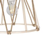 GLOBOSTAR® JUTE 203-0092 Μοντέρνο Κρεμαστό Φωτιστικό Οροφής με Ντουί 1 x E27 AC 220-240V IP20 - Μπεζ - Μ30 x Π30 x Υ23cm - Image 8