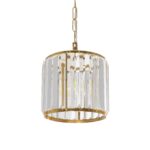 GLOBOSTAR® GLAMOROUS 203-0093 Κλασικό Κρεμαστό Φωτιστικό Οροφής με Ντουί 1 x E27 AC 220-240V IP20 - Χρυσό & Διάφανο - Μ19 x Π19 x Υ16.5cm