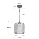 GLOBOSTAR® GLAMOROUS 203-0093 Κλασικό Κρεμαστό Φωτιστικό Οροφής με Ντουί 1 x E27 AC 220-240V IP20 - Χρυσό & Διάφανο - Μ19 x Π19 x Υ16.5cm - Image 11