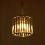 GLOBOSTAR® GLAMOROUS 203-0093 Κλασικό Κρεμαστό Φωτιστικό Οροφής με Ντουί 1 x E27 AC 220-240V IP20 - Χρυσό & Διάφανο - Μ19 x Π19 x Υ16.5cm - Image 3