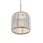 GLOBOSTAR® GLAMOROUS 203-0093 Κλασικό Κρεμαστό Φωτιστικό Οροφής με Ντουί 1 x E27 AC 220-240V IP20 - Χρυσό & Διάφανο - Μ19 x Π19 x Υ16.5cm - Image 6