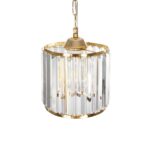 GLOBOSTAR® GLAMOROUS 203-0093 Κλασικό Κρεμαστό Φωτιστικό Οροφής με Ντουί 1 x E27 AC 220-240V IP20 - Χρυσό & Διάφανο - Μ19 x Π19 x Υ16.5cm - Image 7