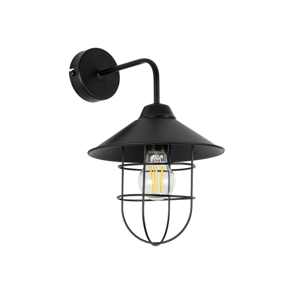203_0096_0 GLOBOSTAR® CAGE 203-0096 Vintage Φωτιστικό Τοίχου - Απλίκα με Ντουί 1 x E27 AC 220-240V IP20 - Μαύρο - M22 x Π28 x Υ35cm - Image 1