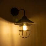 GLOBOSTAR® CAGE 203-0096 Vintage Φωτιστικό Τοίχου - Απλίκα με Ντουί 1 x E27 AC 220-240V IP20 - Μαύρο - M22 x Π28 x Υ35cm - Image 3