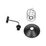 GLOBOSTAR® CAGE 203-0096 Vintage Φωτιστικό Τοίχου - Απλίκα με Ντουί 1 x E27 AC 220-240V IP20 - Μαύρο - M22 x Π28 x Υ35cm - Image 8