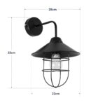 GLOBOSTAR® CAGE 203-0096 Vintage Φωτιστικό Τοίχου - Απλίκα με Ντουί 1 x E27 AC 220-240V IP20 - Μαύρο - M22 x Π28 x Υ35cm - Image 9