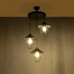 GLOBOSTAR® CAGE 203-0097 Vintage Κρεμαστό Φωτιστικό Οροφής με Ντουί 3 x E27 AC 220-240V IP20 - Μαύρο - Μ45 x Π45 x Υ45cm - Image 3