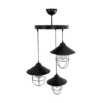 GLOBOSTAR® CAGE 203-0097 Vintage Κρεμαστό Φωτιστικό Οροφής με Ντουί 3 x E27 AC 220-240V IP20 - Μαύρο - Μ45 x Π45 x Υ45cm - Image 6