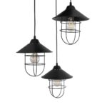 GLOBOSTAR® CAGE 203-0097 Vintage Κρεμαστό Φωτιστικό Οροφής με Ντουί 3 x E27 AC 220-240V IP20 - Μαύρο - Μ45 x Π45 x Υ45cm - Image 7