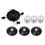 GLOBOSTAR® CAGE 203-0097 Vintage Κρεμαστό Φωτιστικό Οροφής με Ντουί 3 x E27 AC 220-240V IP20 - Μαύρο - Μ45 x Π45 x Υ45cm - Image 10