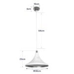 GLOBOSTAR® MARBLE 203-0098 Μοντέρνο Κρεμαστό Φωτιστικό Οροφής με Ντουί 1 x E27 AC 220-240V IP20 - Λεύκο & Χρυσό - Μ30 x Π30 x Υ20cm - Image 11