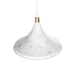 GLOBOSTAR® MARBLE 203-0098 Μοντέρνο Κρεμαστό Φωτιστικό Οροφής με Ντουί 1 x E27 AC 220-240V IP20 - Λεύκο & Χρυσό - Μ30 x Π30 x Υ20cm - Image 7