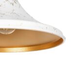 GLOBOSTAR® MARBLE 203-0098 Μοντέρνο Κρεμαστό Φωτιστικό Οροφής με Ντουί 1 x E27 AC 220-240V IP20 - Λεύκο & Χρυσό - Μ30 x Π30 x Υ20cm - Image 8