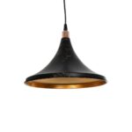 GLOBOSTAR® MARBLE 203-0099 Μοντέρνο Κρεμαστό Φωτιστικό Οροφής με Ντουί 1 x E27 AC 220-240V IP20 - Μαύρο & Χρυσό - Μ30 x Π30 x Υ20cm