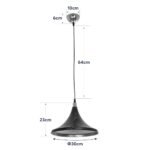 GLOBOSTAR® MARBLE 203-0099 Μοντέρνο Κρεμαστό Φωτιστικό Οροφής με Ντουί 1 x E27 AC 220-240V IP20 - Μαύρο & Χρυσό - Μ30 x Π30 x Υ20cm - Image 11