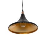 GLOBOSTAR® MARBLE 203-0099 Μοντέρνο Κρεμαστό Φωτιστικό Οροφής με Ντουί 1 x E27 AC 220-240V IP20 - Μαύρο & Χρυσό - Μ30 x Π30 x Υ20cm - Image 6