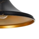 GLOBOSTAR® MARBLE 203-0099 Μοντέρνο Κρεμαστό Φωτιστικό Οροφής με Ντουί 1 x E27 AC 220-240V IP20 - Μαύρο & Χρυσό - Μ30 x Π30 x Υ20cm - Image 8