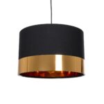 GLOBOSTAR® ZYKLUS 203-0100 Μοντέρνο Κρεμαστό Φωτιστικό Οροφής με Ντουί 1 x E27 AC 220-240V IP20 - Μαύρο & Χρυσό - Μ36 x Π36 x Υ25cm