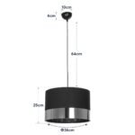 GLOBOSTAR® ZYKLUS 203-0100 Μοντέρνο Κρεμαστό Φωτιστικό Οροφής με Ντουί 1 x E27 AC 220-240V IP20 - Μαύρο & Χρυσό - Μ36 x Π36 x Υ25cm - Image 12