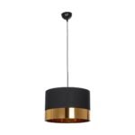 GLOBOSTAR® ZYKLUS 203-0100 Μοντέρνο Κρεμαστό Φωτιστικό Οροφής με Ντουί 1 x E27 AC 220-240V IP20 - Μαύρο & Χρυσό - Μ36 x Π36 x Υ25cm - Image 4