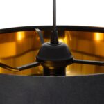 GLOBOSTAR® ZYKLUS 203-0100 Μοντέρνο Κρεμαστό Φωτιστικό Οροφής με Ντουί 1 x E27 AC 220-240V IP20 - Μαύρο & Χρυσό - Μ36 x Π36 x Υ25cm - Image 9