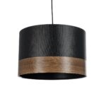 GLOBOSTAR® ZYKLUS 203-0101 Μοντέρνο Κρεμαστό Φωτιστικό Οροφής με Ντουί 1 x E27 AC 220-240V IP20 - Μαύρο & Καφέ - Μ36 x Π36 x Υ25cm