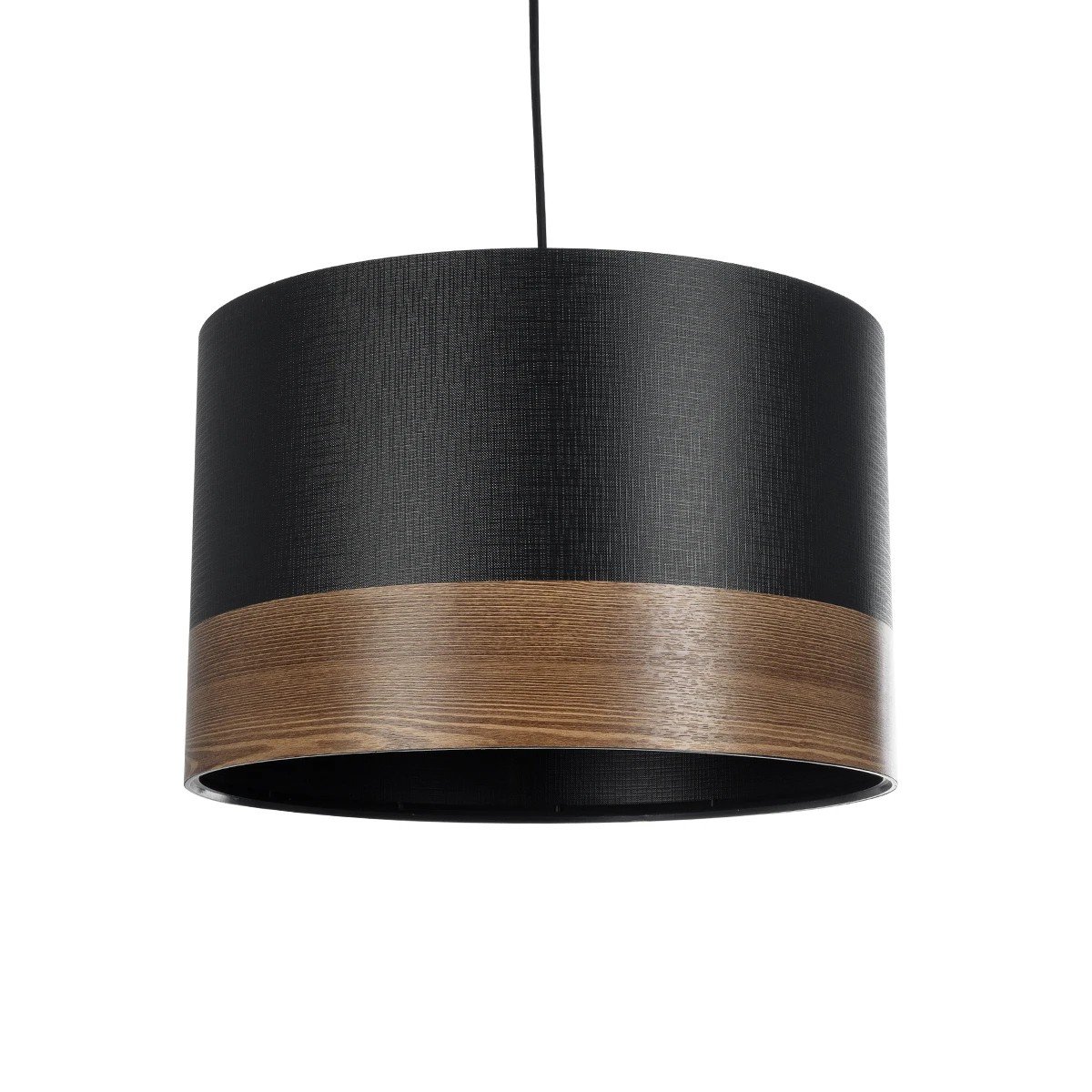 203_0101_0 GLOBOSTAR® ZYKLUS 203-0101 Μοντέρνο Κρεμαστό Φωτιστικό Οροφής με Ντουί 1 x E27 AC 220-240V IP20 - Μαύρο & Καφέ - Μ36 x Π36 x Υ25cm - Image 1