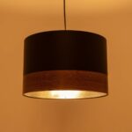 GLOBOSTAR® ZYKLUS 203-0101 Μοντέρνο Κρεμαστό Φωτιστικό Οροφής με Ντουί 1 x E27 AC 220-240V IP20 - Μαύρο & Καφέ - Μ36 x Π36 x Υ25cm - Image 3