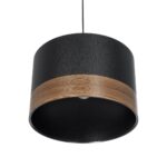 GLOBOSTAR® ZYKLUS 203-0101 Μοντέρνο Κρεμαστό Φωτιστικό Οροφής με Ντουί 1 x E27 AC 220-240V IP20 - Μαύρο & Καφέ - Μ36 x Π36 x Υ25cm - Image 6