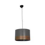 GLOBOSTAR® ZYKLUS 203-0102 Μοντέρνο Κρεμαστό Φωτιστικό Οροφής με Ντουί 1 x E27 AC 220-240V IP20 - Γκρί & Καφέ - Μ36 x Π36 x Υ25cm - Image 4