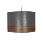 GLOBOSTAR® ZYKLUS 203-0102 Μοντέρνο Κρεμαστό Φωτιστικό Οροφής με Ντουί 1 x E27 AC 220-240V IP20 - Γκρί & Καφέ - Μ36 x Π36 x Υ25cm - Image 5