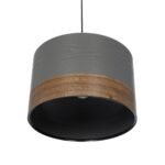 GLOBOSTAR® ZYKLUS 203-0102 Μοντέρνο Κρεμαστό Φωτιστικό Οροφής με Ντουί 1 x E27 AC 220-240V IP20 - Γκρί & Καφέ - Μ36 x Π36 x Υ25cm - Image 6