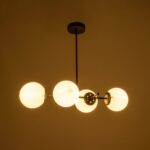 GLOBOSTAR® GLOBUS 203-0104 Μοντέρνο Φωτιστικό Οροφής με Ντουί 4 x E27 AC 220-240V IP20 - Λευκό & Μαύρο - Μ70 x Π34 x Υ15cm - Image 3