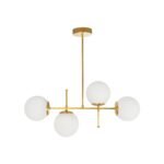 GLOBOSTAR® GLOBUS 203-0105 Μοντέρνο Φωτιστικό Οροφής με Ντουί 4 x E27 AC 220-240V IP20 - Λευκό & Χρυσό - Μ70 x Π15 x Υ34cm - Image 4